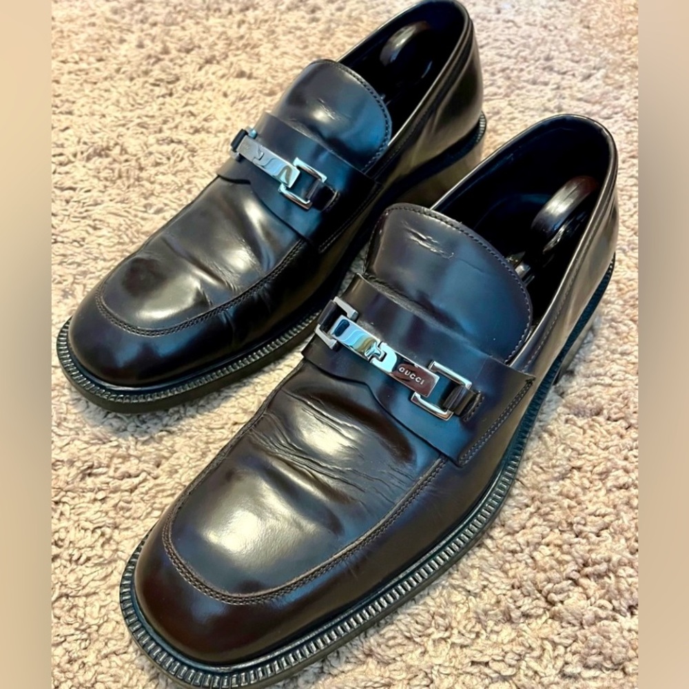 Mens Leather Gucci Vintage Loafer Dress Shoes Size 10 D